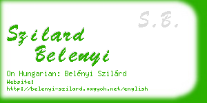szilard belenyi business card