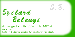 szilard belenyi business card
